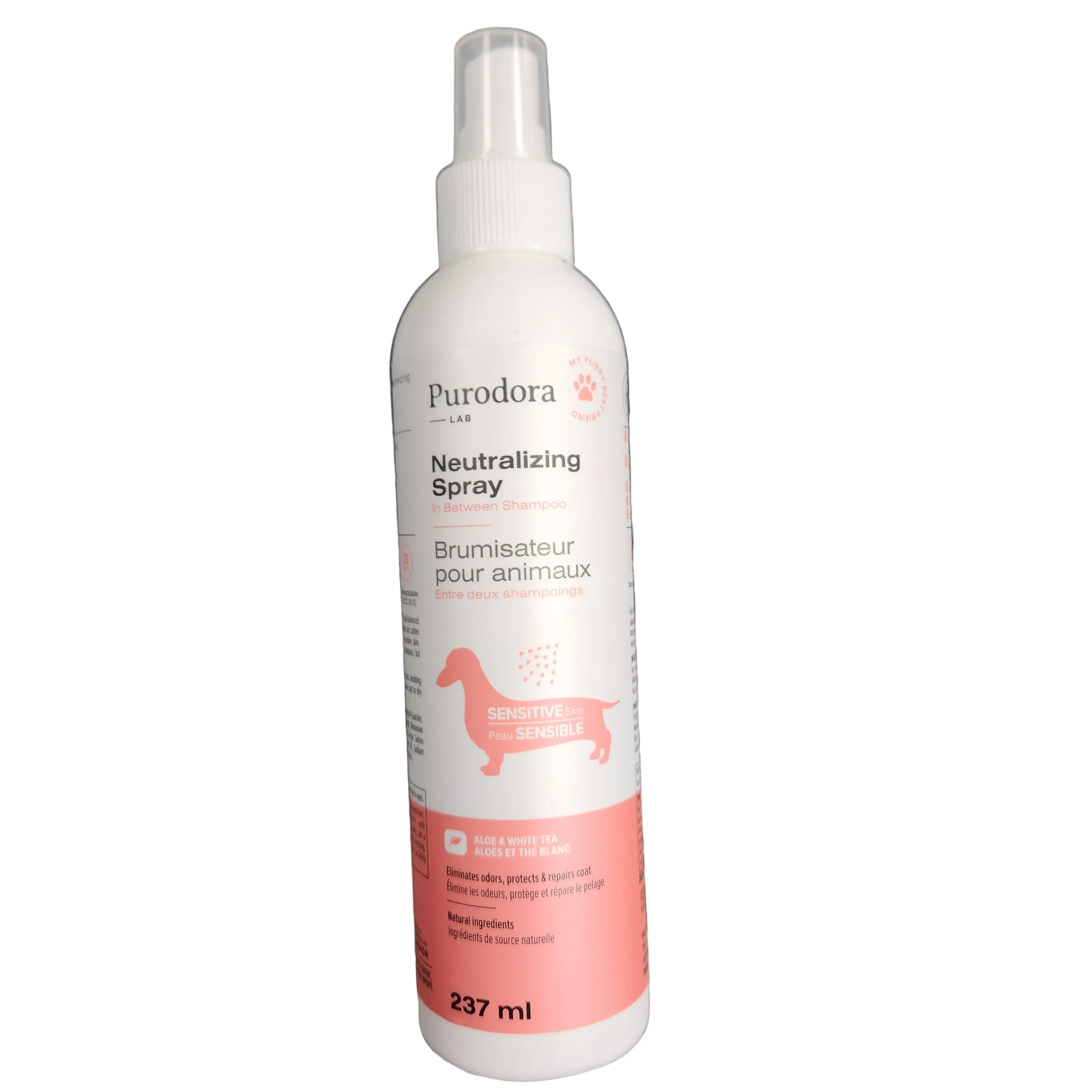 Purodora Between Shampoos Odour Neutralizing Spray for Sensitive Skin Pet Coats 237ml