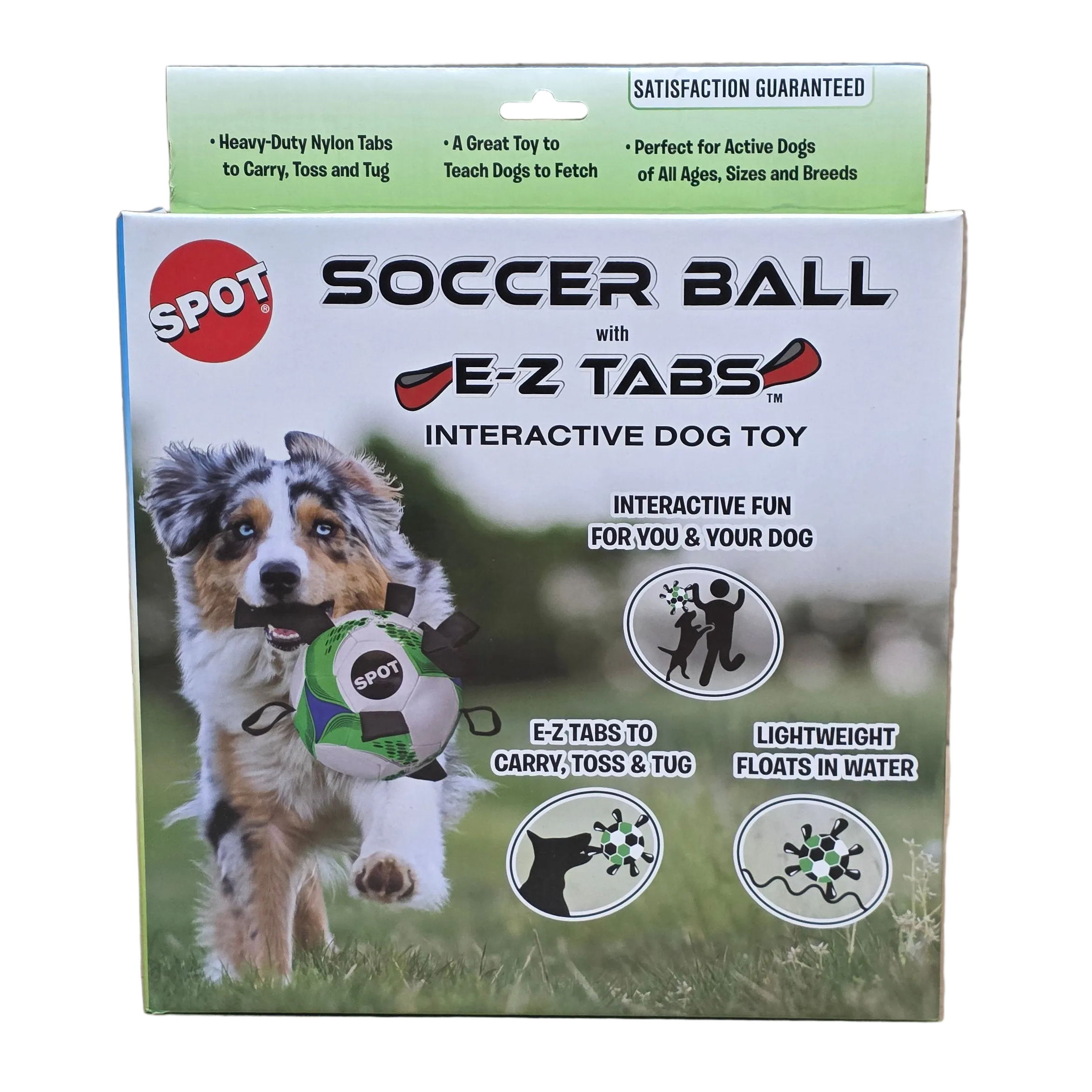 SPOT Soccer Ball with E-Z Tabs, Interactive Dog Toy