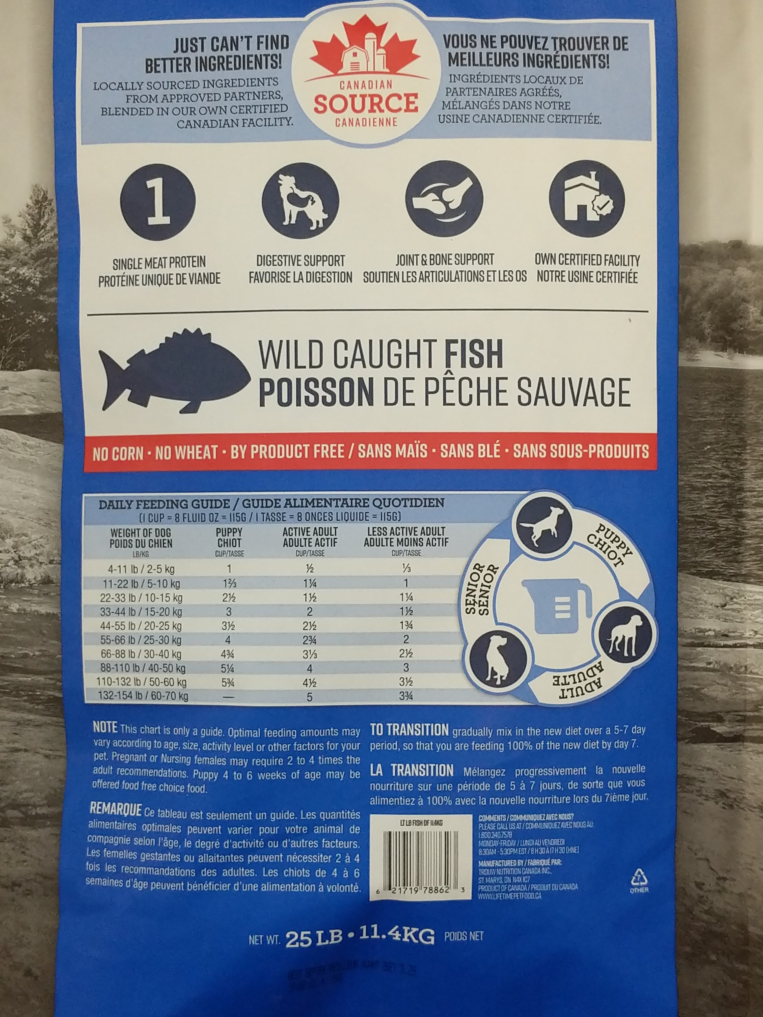 Lifetime Dog Food, Large Breed, All Life Stages, Fish Meal & Oatmeal Recipe, 25lb