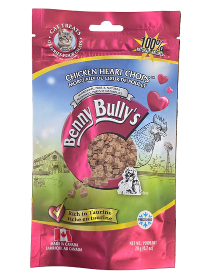 Benny Bully's Chicken Heart Chops, Cat Treats (20g)