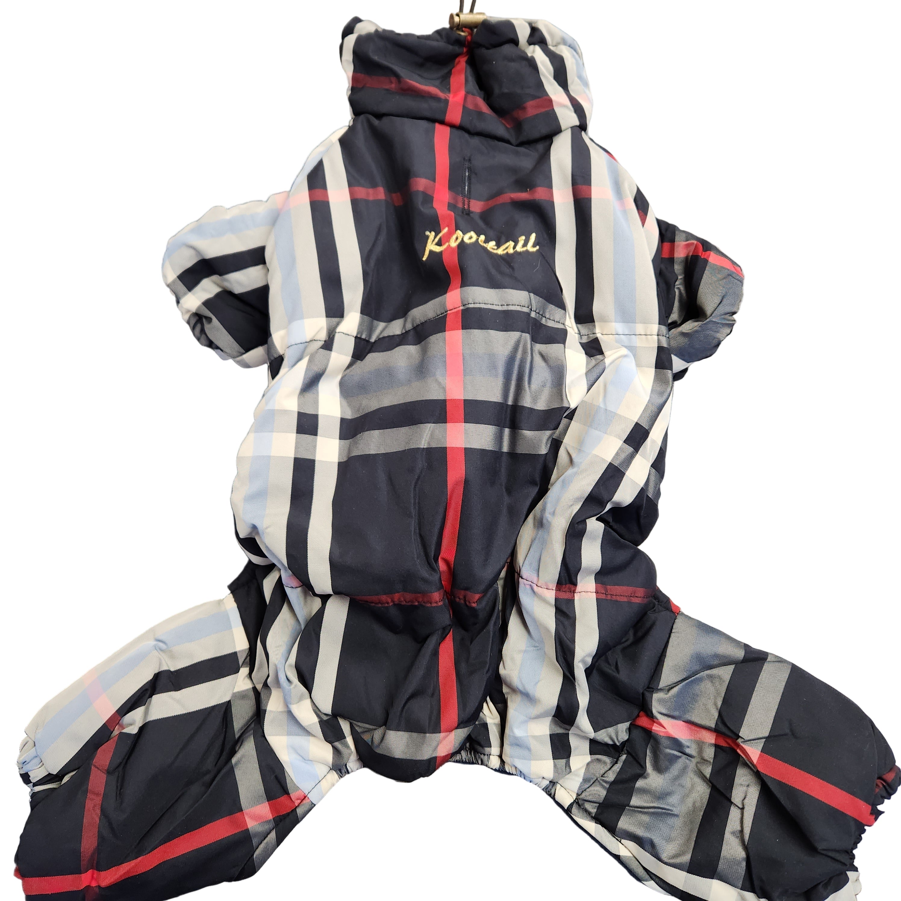 Black Plaid Fleece Lined Snow Suit 14-16"