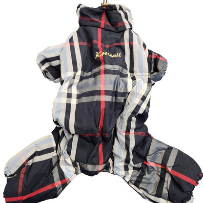 Black Plaid Fleece Lined Snow Suit 14-16"
