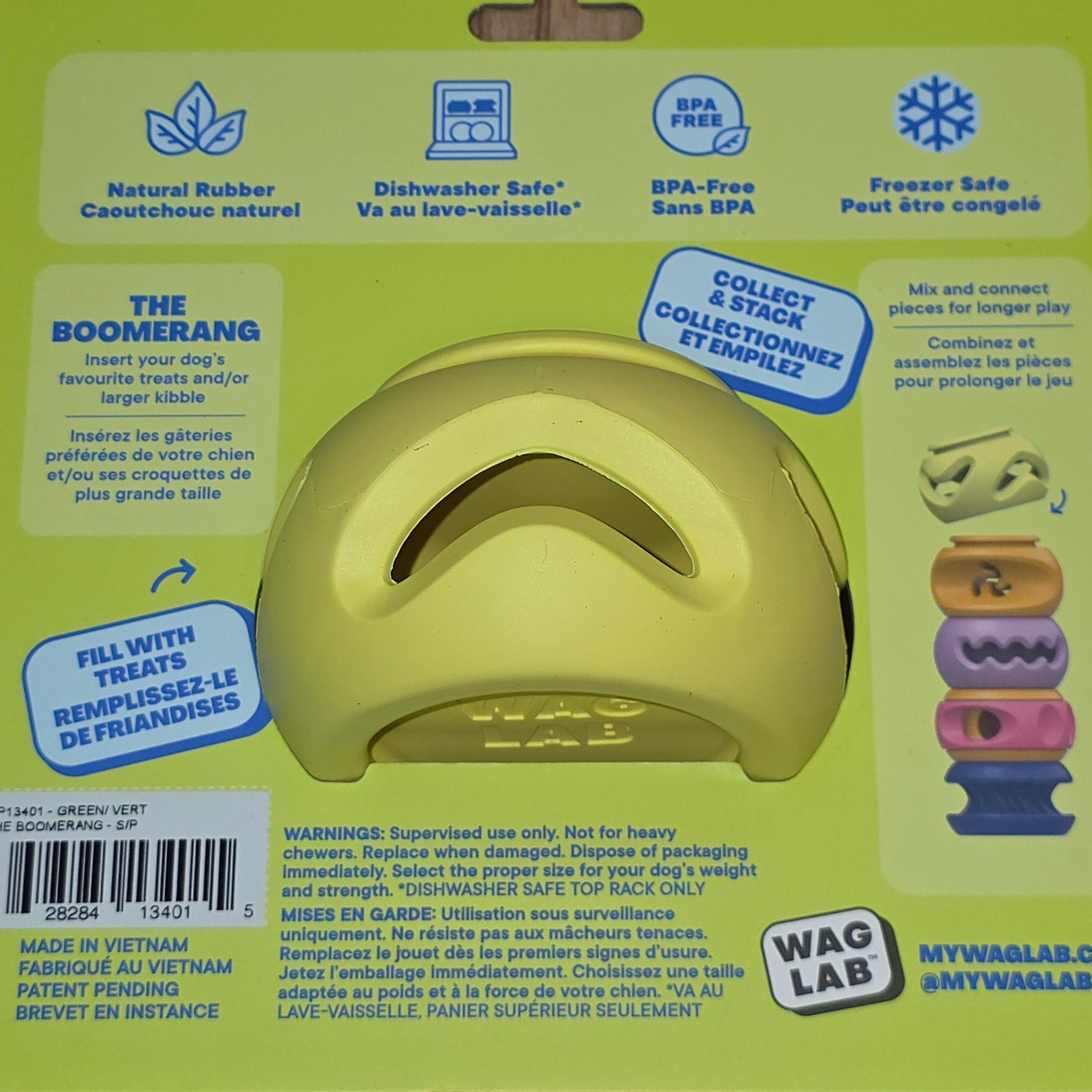 WAG LAB Play Stack, Treat Toy 4 Different Types in 2 Sizes