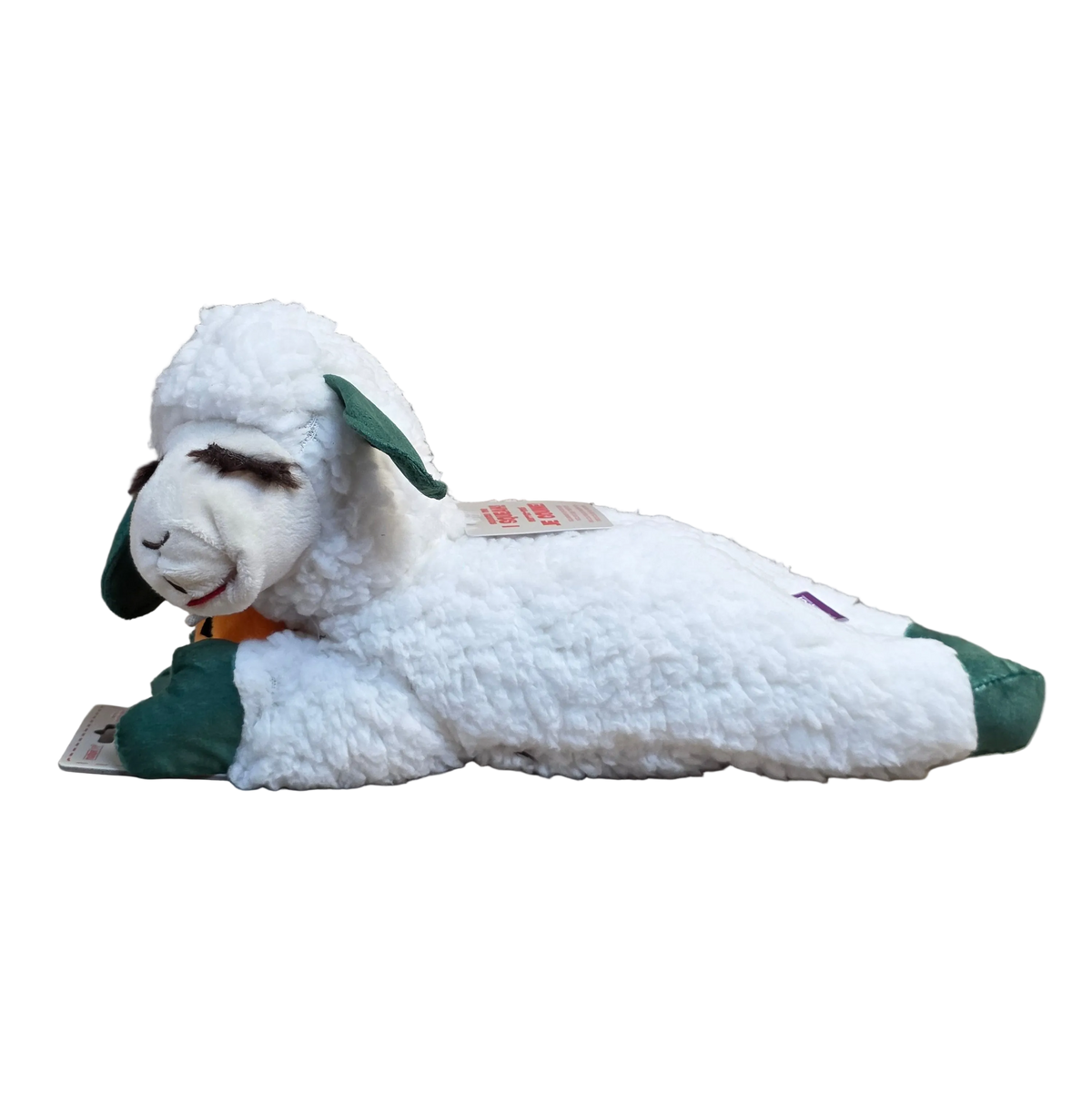 Multipet Lamb Chop Dog Toy, Halloween Jack-o'-lantern, 10.5"