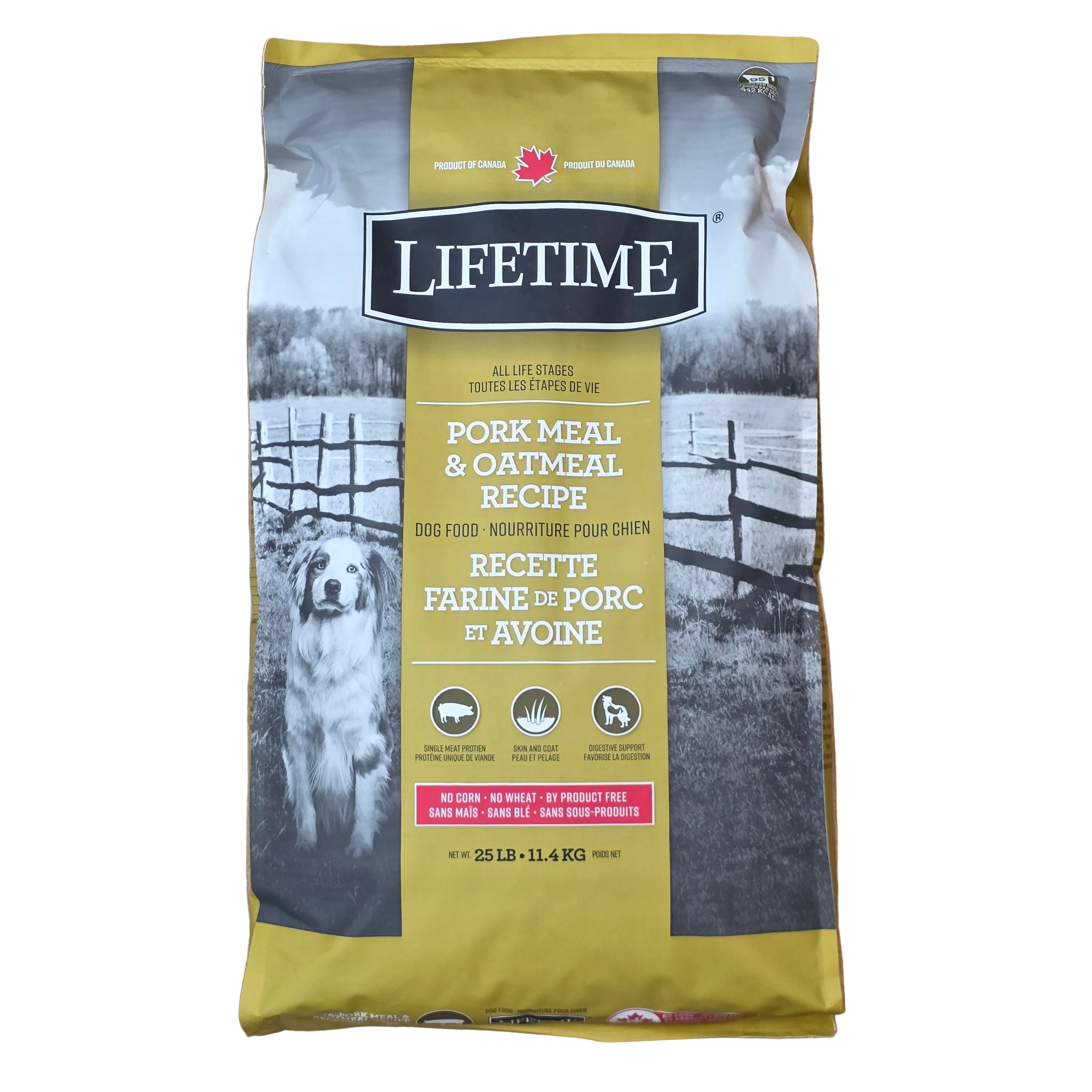 Lifetime Dog Food, Large Breed, All Life Stages, Pork Meal & Oatmeal Recipe, 25lb