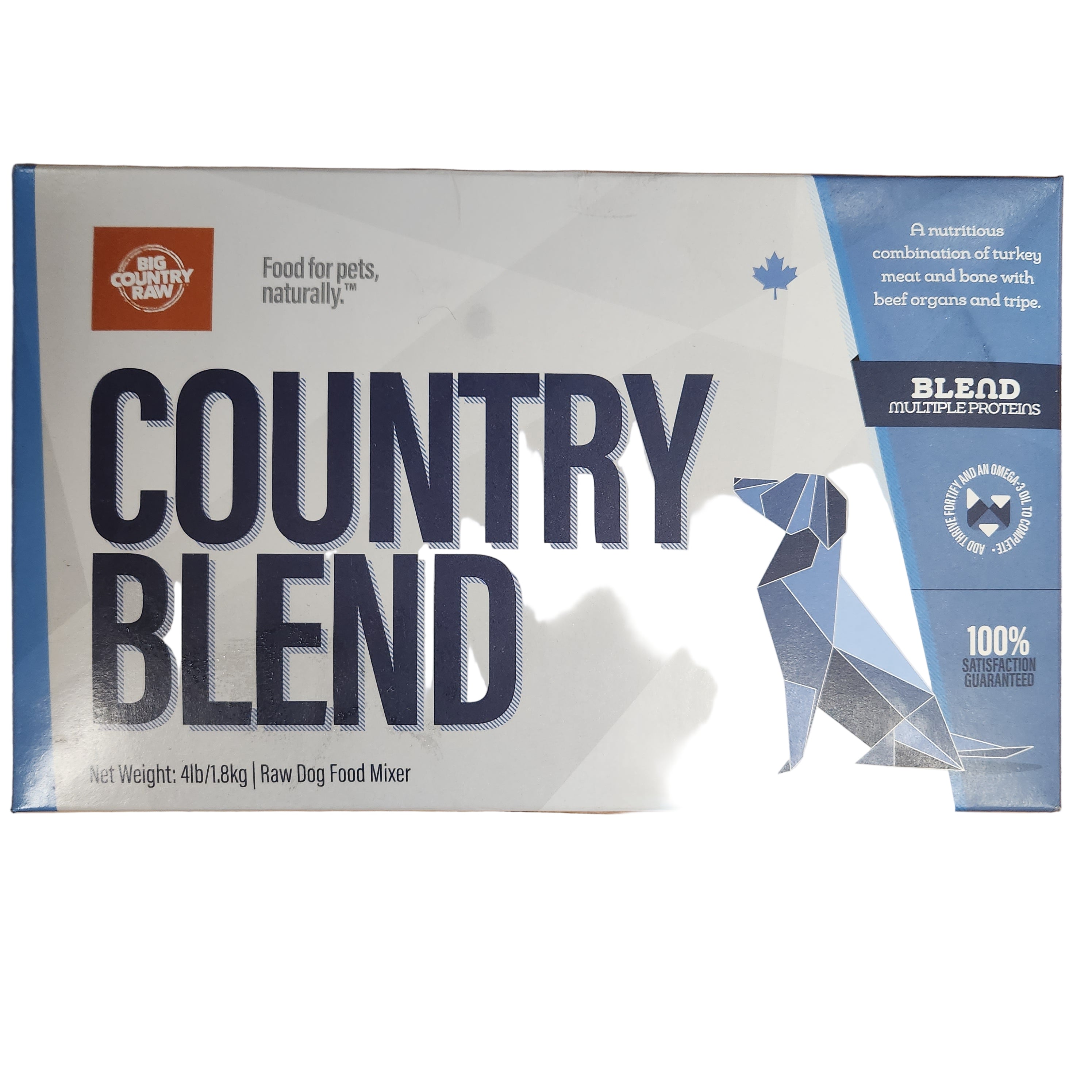 Big Country Raw 4 x 1lb Package Box Country Blend Base Meal for Dogs & Cats