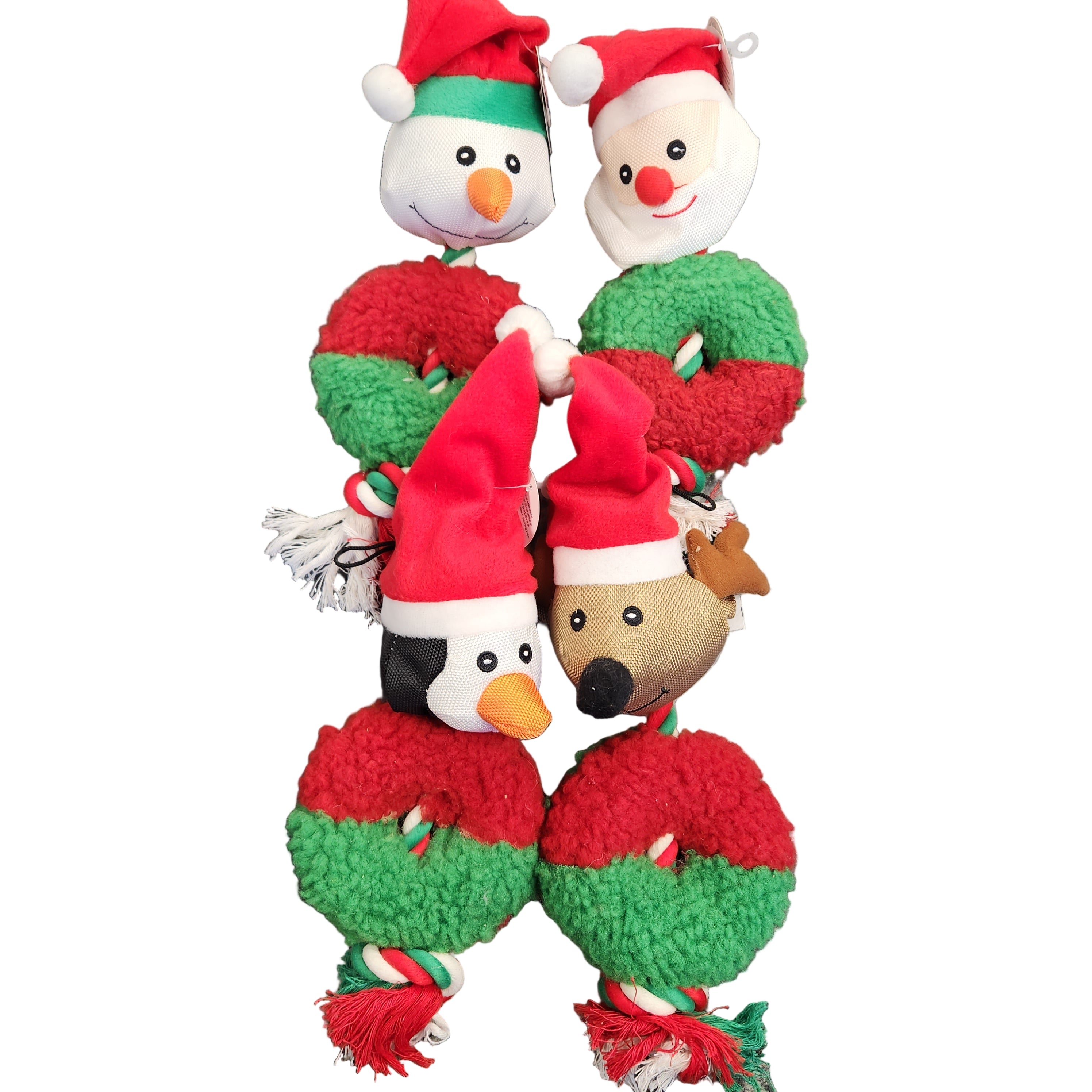 Chomper Tail Waggers Holiday Assortment Dog toys 4 Characters to Choose from 14"