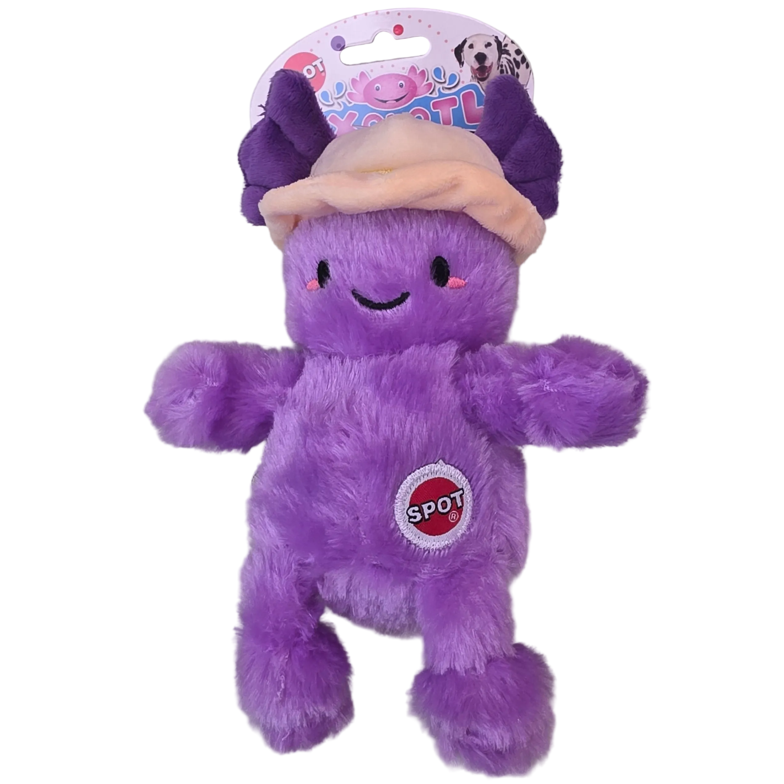 Spot Dog Toy With Squeaker, Axolotl With Hat, 6"