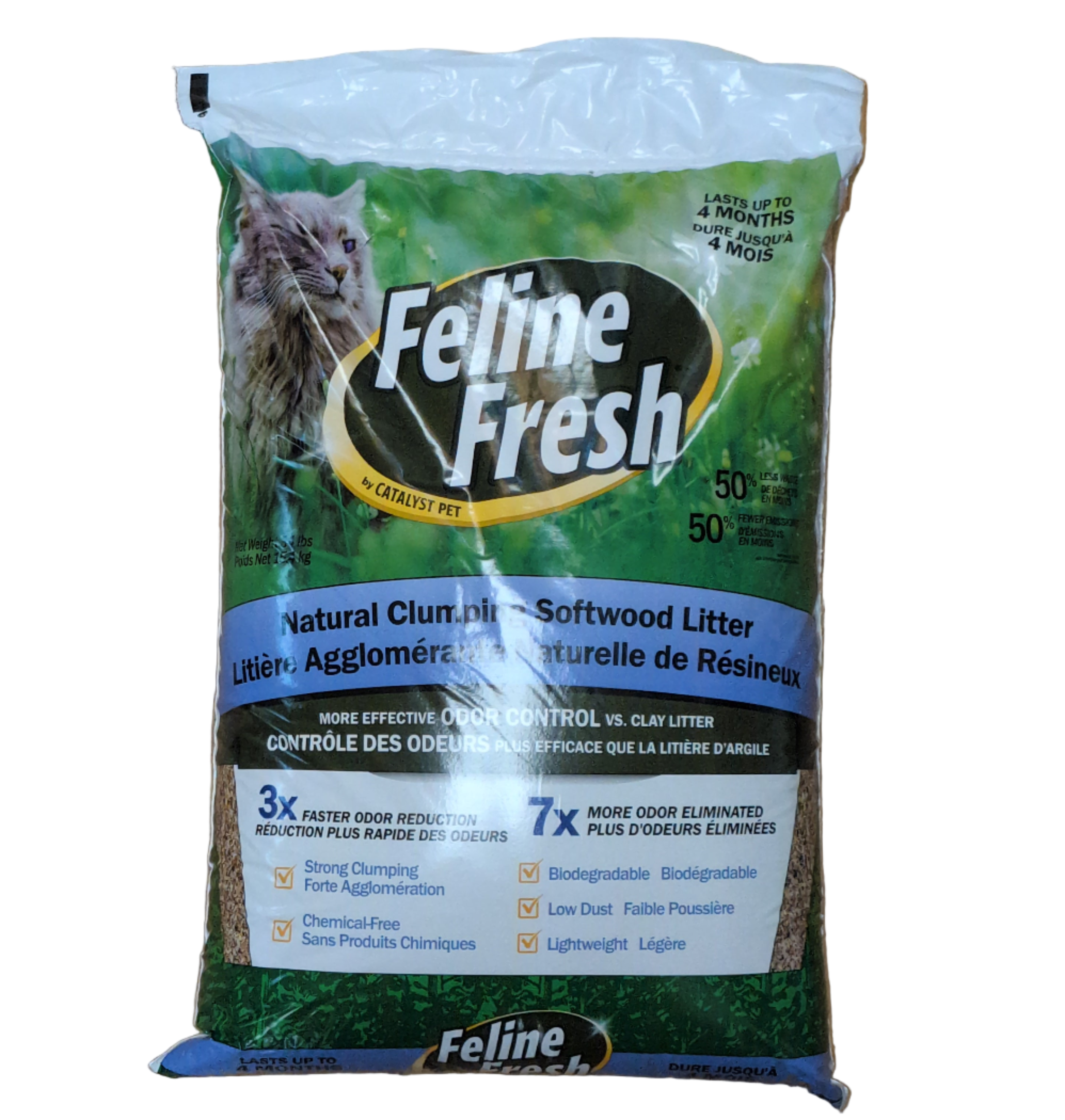 Feline Fresh Scoopable Clumping Natural Pine Litter, 34lb Bag