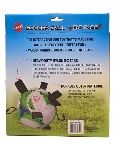 SPOT Soccer Ball with E-Z Tabs, Interactive Dog Toy