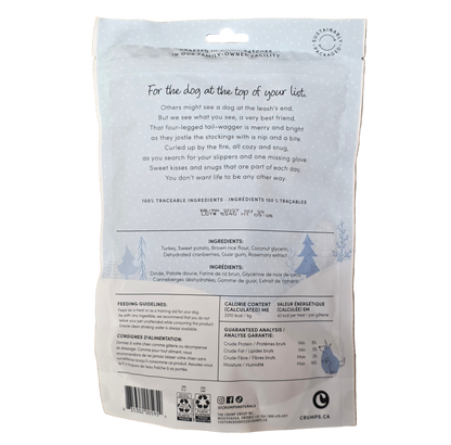 Crumps' Naturals Natural Dog Treats, Festive Cookies, Turkey & Cranberry Recipe, 270g