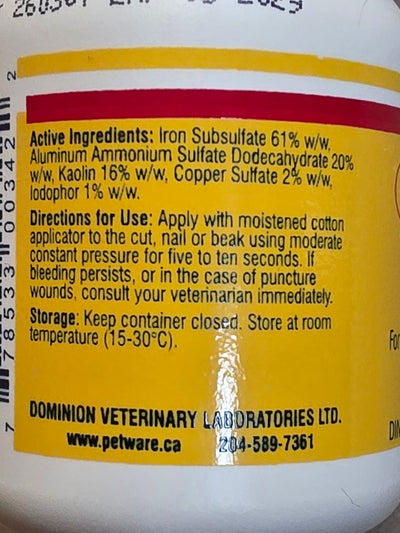 Dominion Veterinary Laboratories LTD, Fast Klot, Topical Styptic Powder, 14g