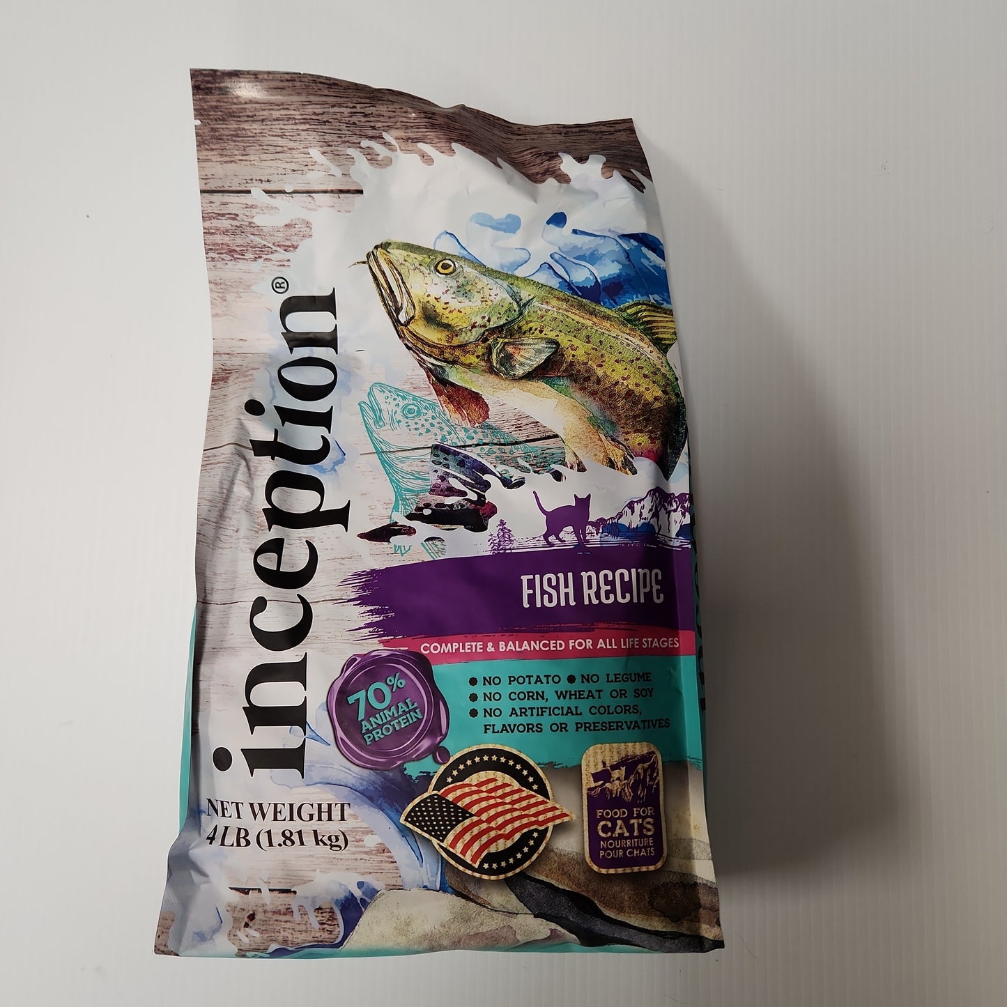 Inception Recette de poisson Nourriture pour chats toutes étapes de la vie 4 lb