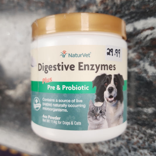 NaturVet Enzymes Digestives Plus Pré &amp; Pro Biotiques