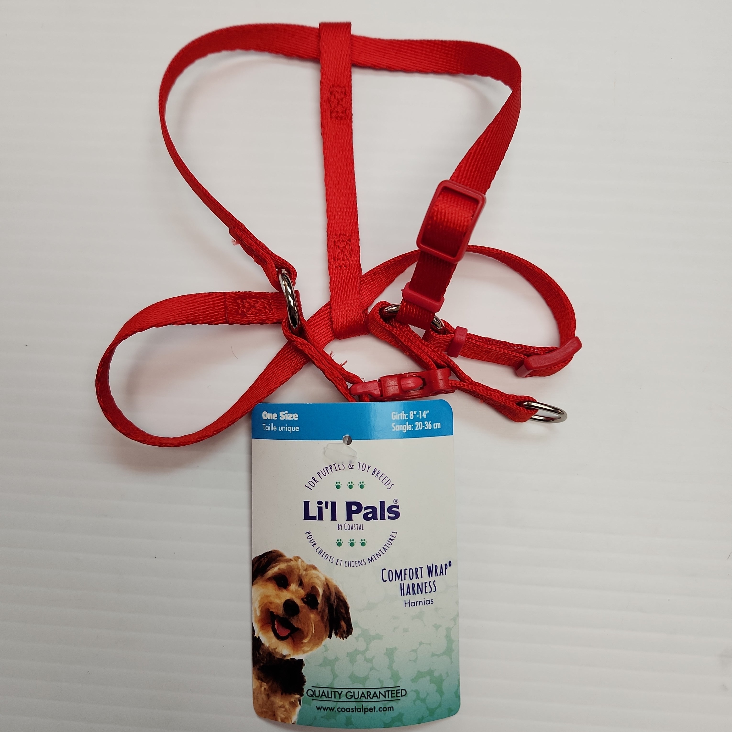Li'l Pals Comfort Harness for Small Dogs 8-14" Red