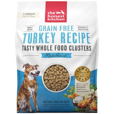 Honest Kitchen Grappes d'aliments entiers, sans céréales, recette de dinde