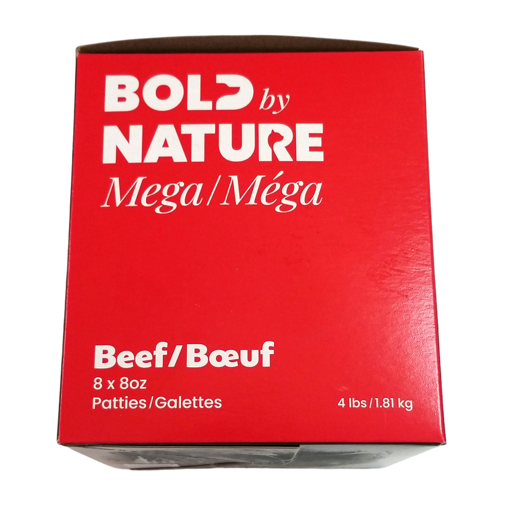 Bold By Nature Mega Raw Beef, Complete Diet, 8oz Patties