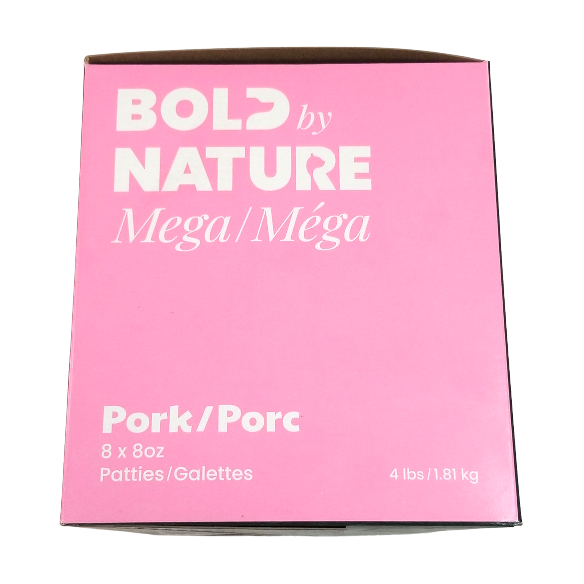 Bold By Nature Mega Raw Pork Complete Diet, 8oz Patties