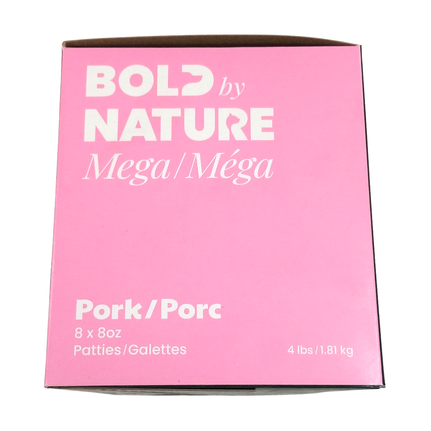 Bold By Nature Régime complet de porc cru Mega, galettes de 8 oz 