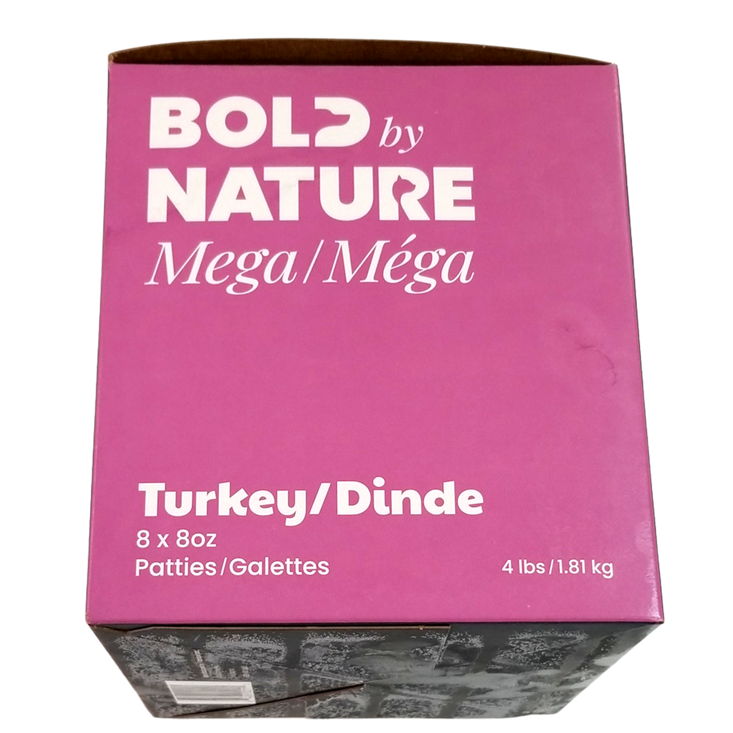 Bold By Nature Mega Raw Turkey Complete Diet, 8oz Patties