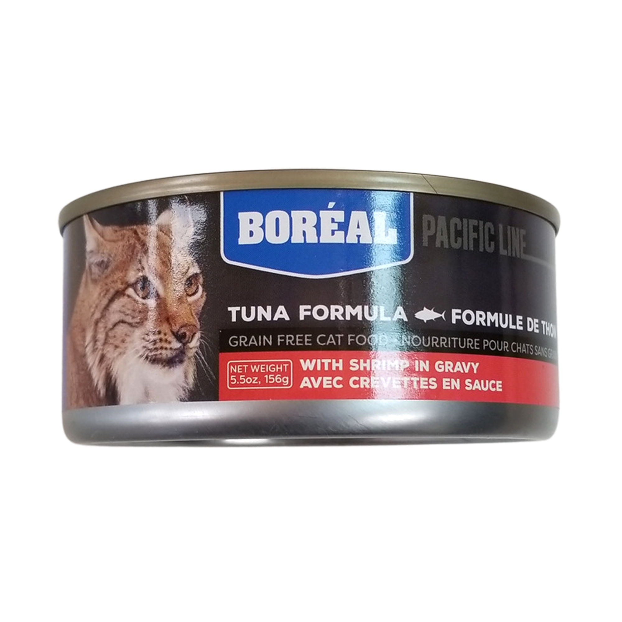 Boréal Functional Canned Cat Food, Grain-Free, Pacific Line Tuna Formula, Shrimp In Gravy, 5.5