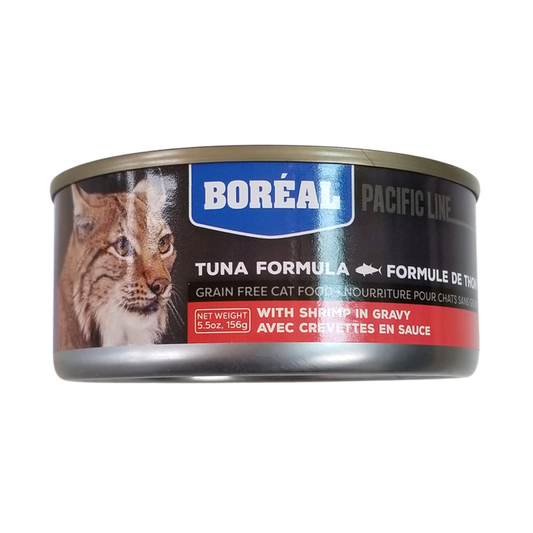 Boréal Functional Canned Cat Food, Grain-Free, Pacific Line Tuna Formula, Shrimp In Gravy, 5.5oz