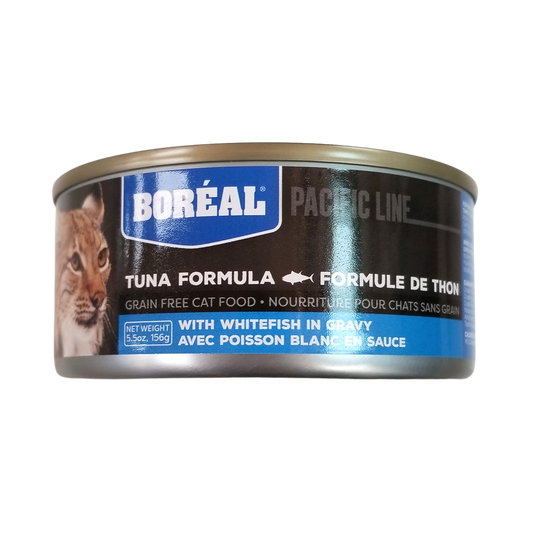 Boréal Functional Canned Cat Food, Grain-Free, Pacific Line Tuna Formula, White Fish In Gravy, 5.5oz