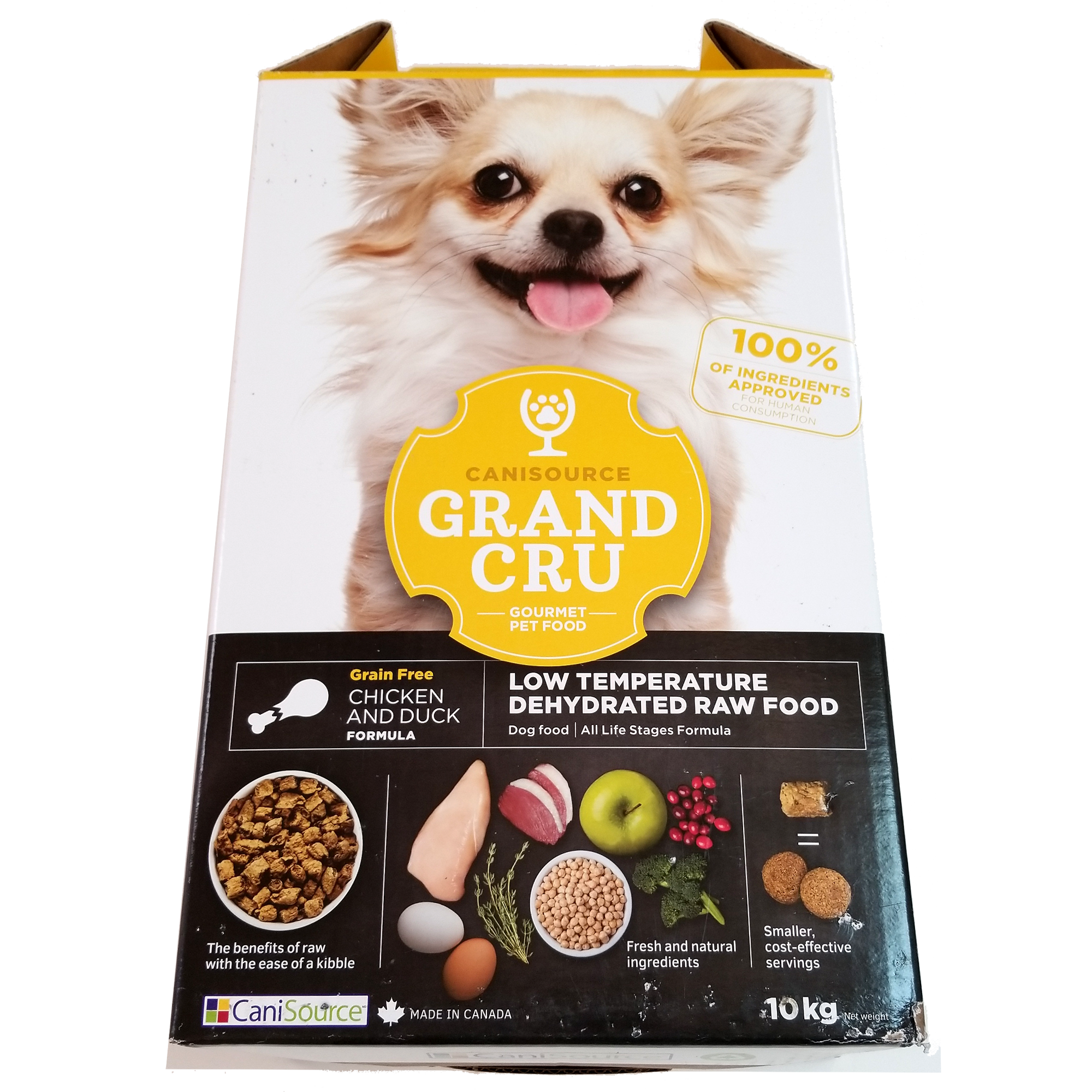 Canisource Grand Cru, Low Temperature Dehydrated Raw Dog Food, Grain-Free Formula, Chicken & Duck, 10kg