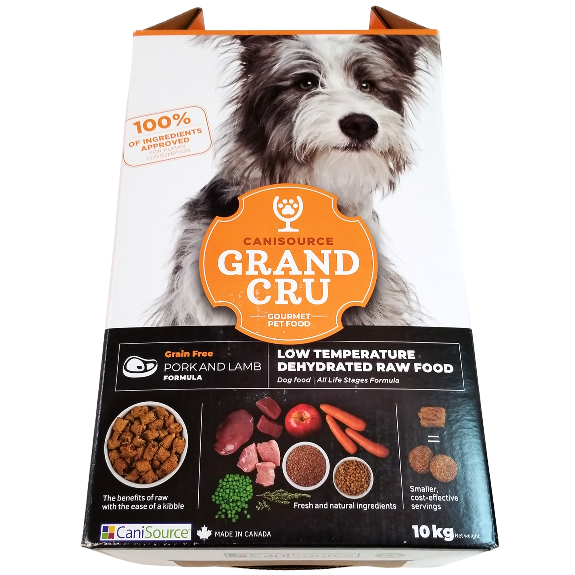 Canisource Grand Cru, Low Temperature Dehydrated Raw Dog Food, Grain-Free Formula, Pork & Lamb, 10kg