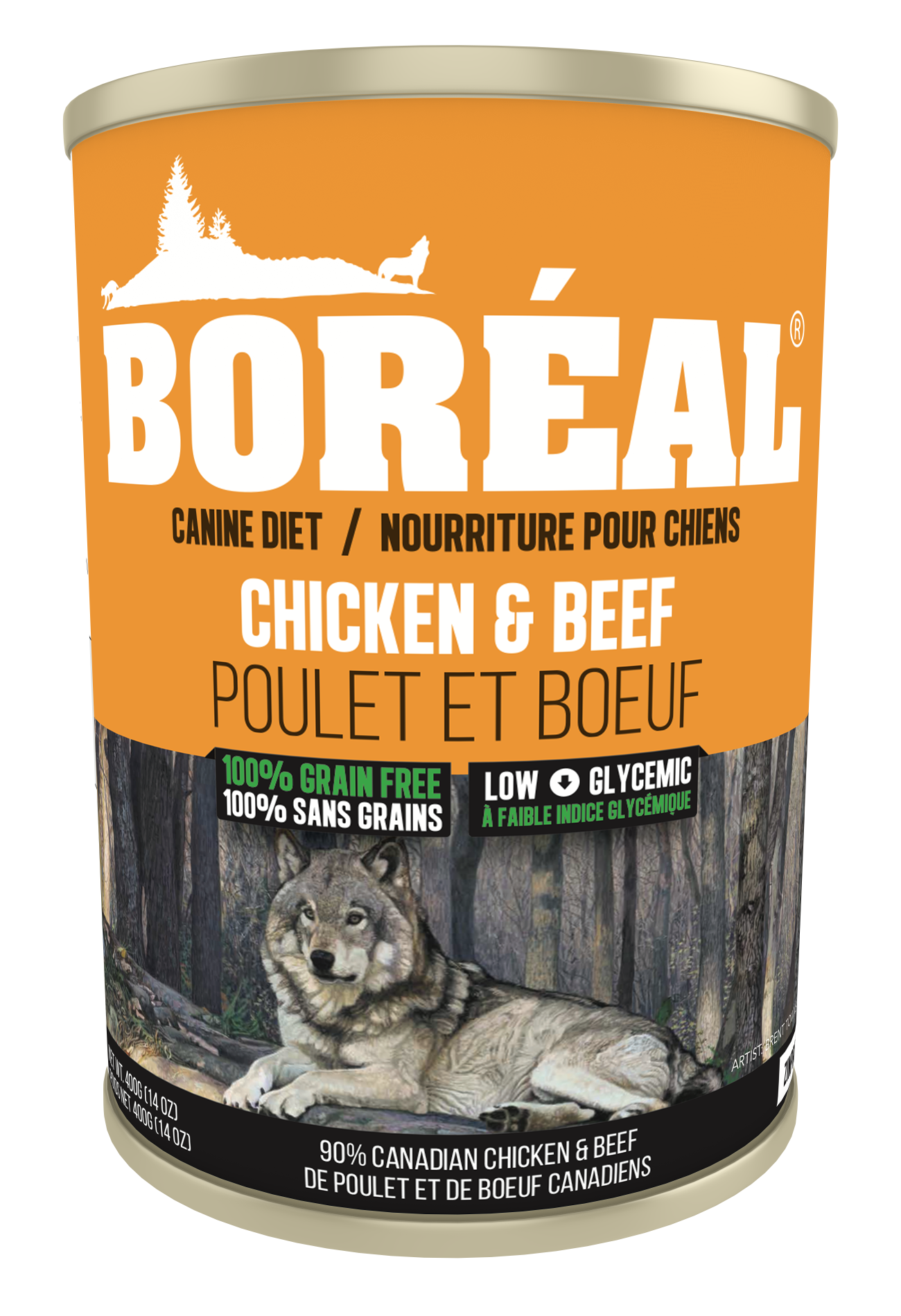 Nourriture fonctionnelle en conserve pour chiens Boréal, sans céréales, poulet et bœuf Big Bear LP