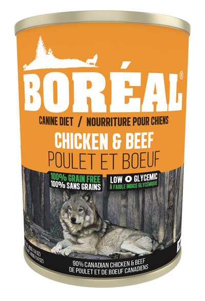 Nourriture fonctionnelle en conserve pour chiens Boréal, sans céréales, poulet et bœuf Big Bear LP