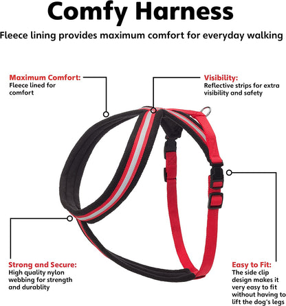 Company of Animals Reflective Comfy Harness, Red/Black