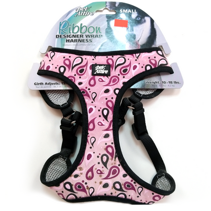 Coastal Ribbon Harness, Pink Paisley (XXS, XS, S)