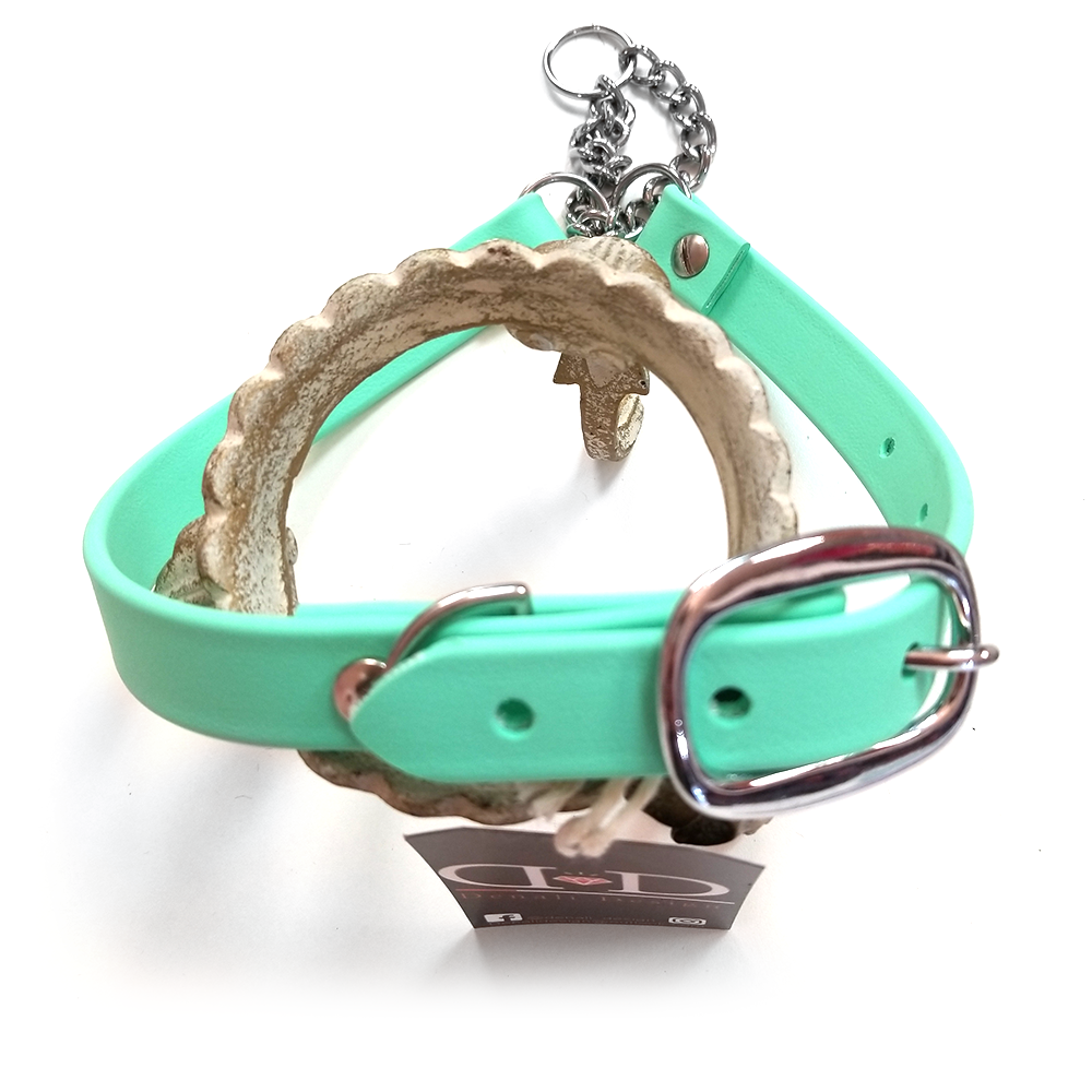 Denali Design Hand-made Martingale Dog Collar 20"-24" Beta Biothane in Seafoam