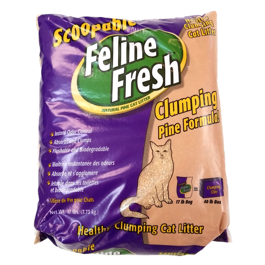 Feline Fresh Scoopable Clumping Natural Pine Litter, 34lb Bag