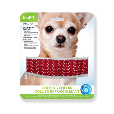 Collier de refroidissement FouFit rouge petit pour le stress thermique et les voies respiratoires restreintes dues à la chaleur
