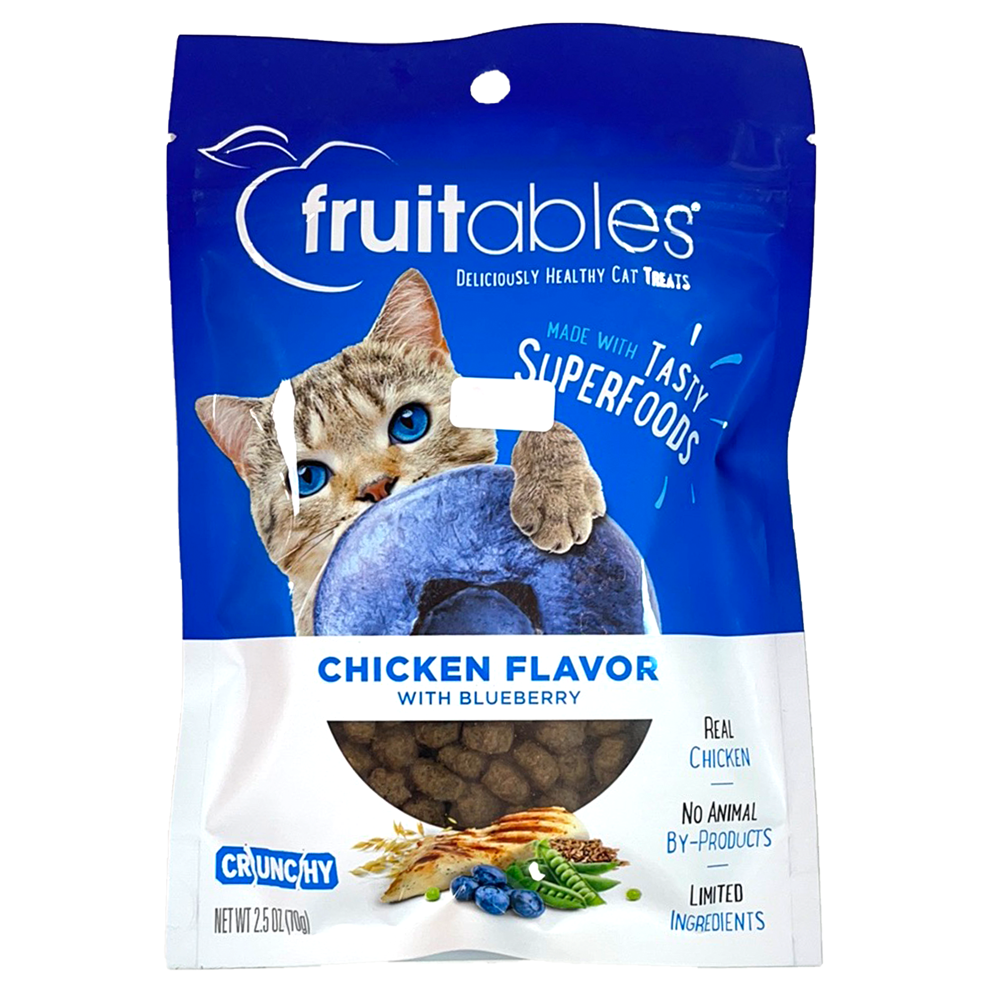 Fruitables Crunchy Cat Treats, Chicken With Blueberry Flavor, 2.5oz