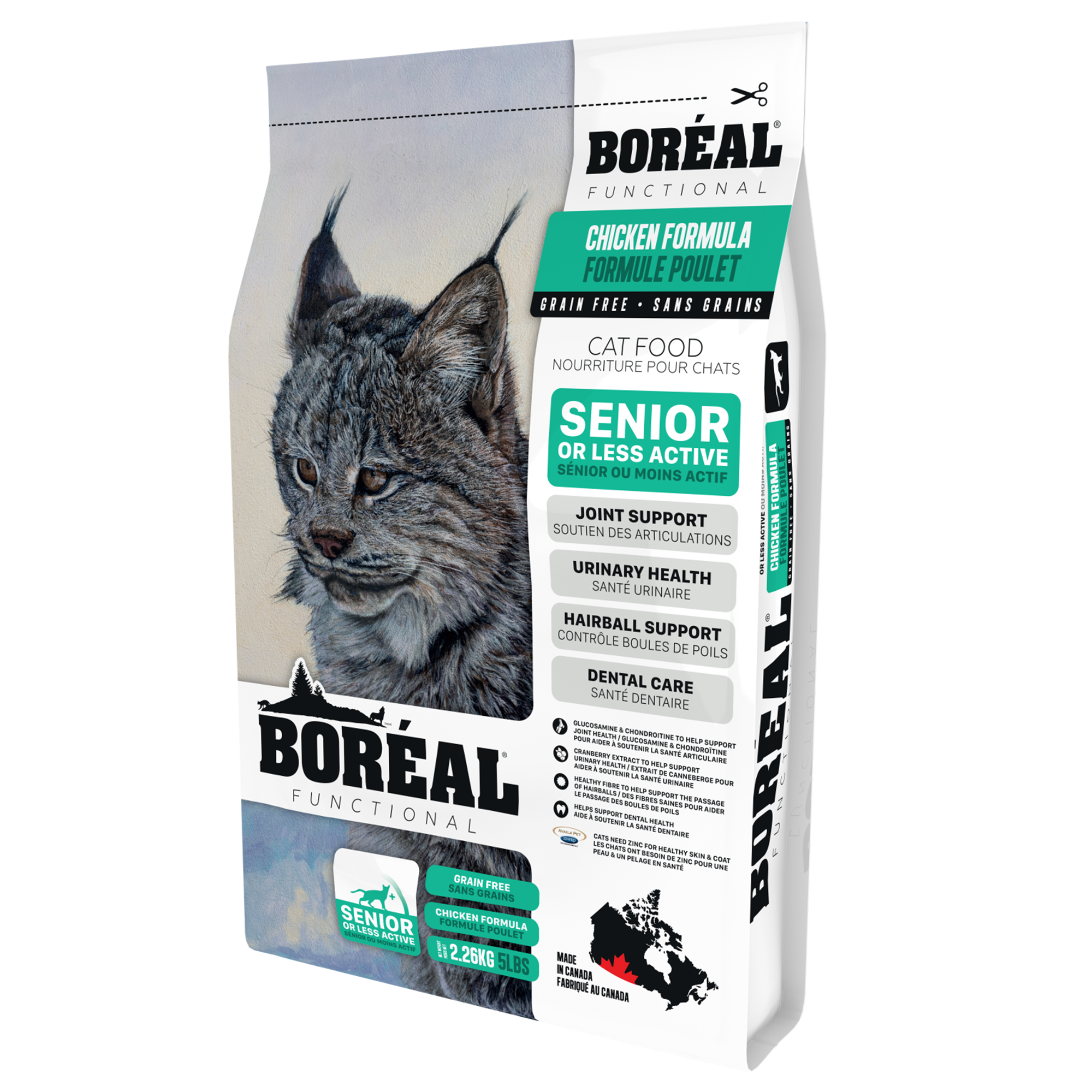 Boréal Functional Grain-Free Cat Food, Senior or Less Active Cat, Chicken Formula