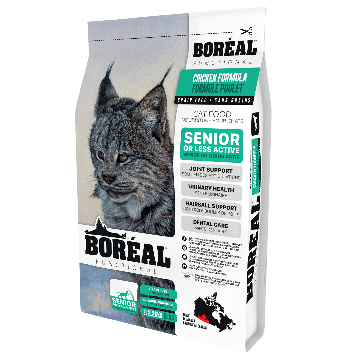 Boréal Functional Grain-Free Cat Food, Senior or Less Active Cat, Chicken Formula