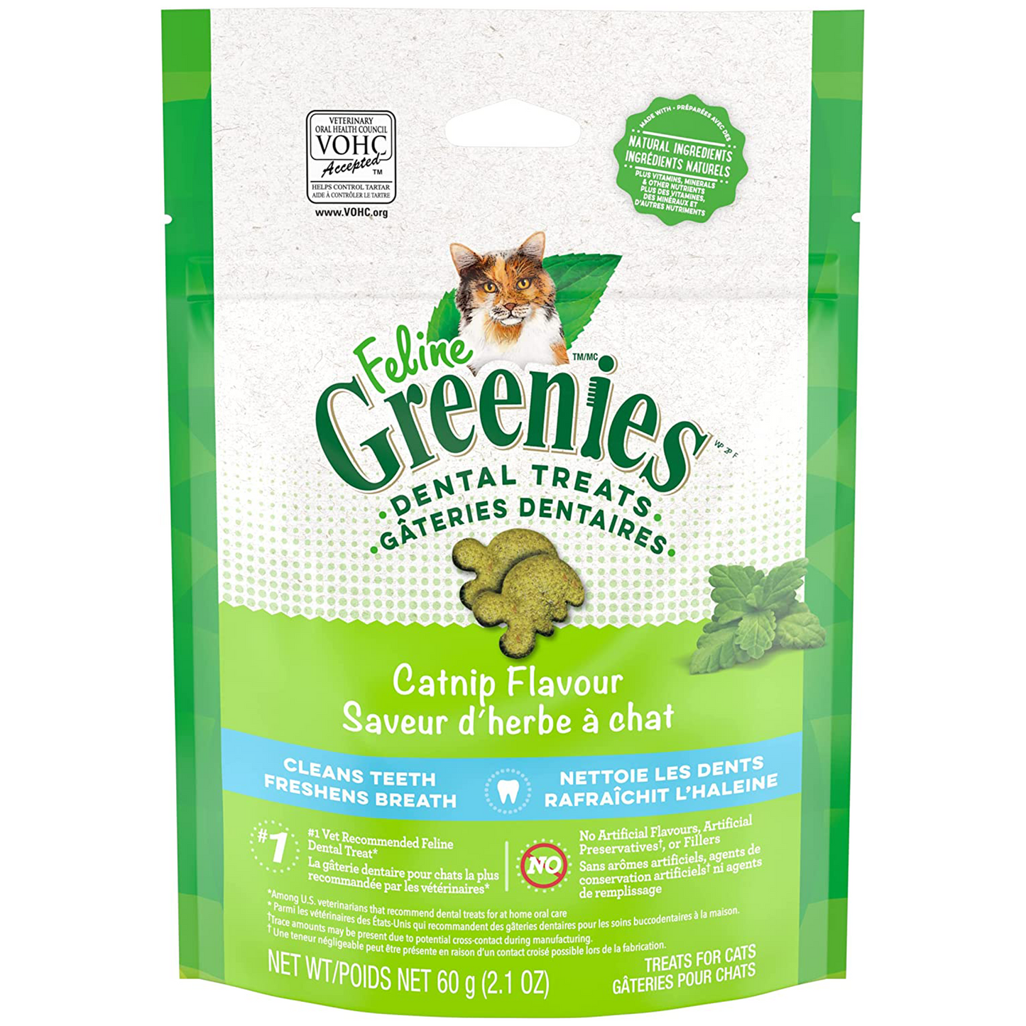 Greenies Feline Dental Treats, Cat Nip Flavour, 2.1oz