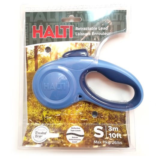 Halti Retractable Lead 10' Max 26lbs, Blue, Small