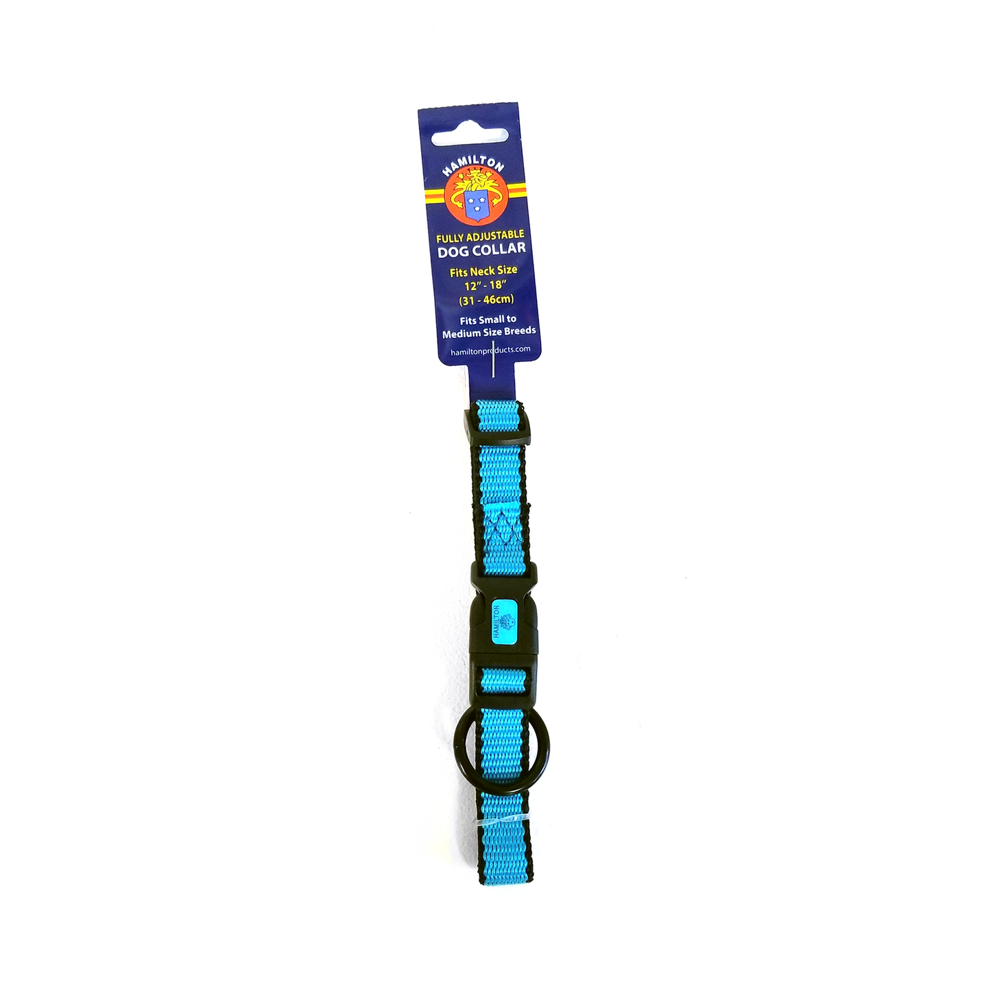 Hamilton Nylon Adjustable Dog Collar, Bright Blue