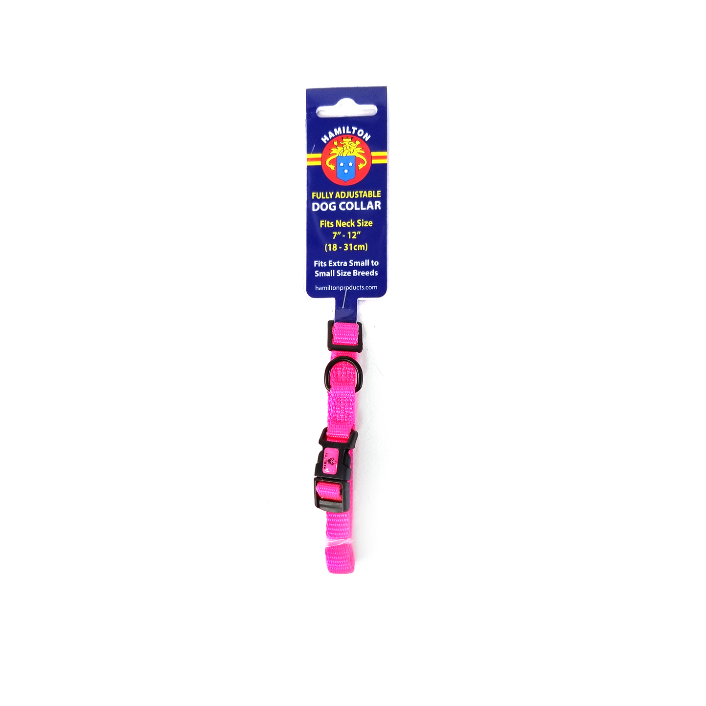 Hamilton Nylon Adjustable Dog Collar, Hot Pink