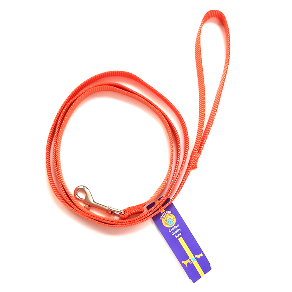 Hamilton Nylon Dog Leash, (6' x 5/8"), Mango