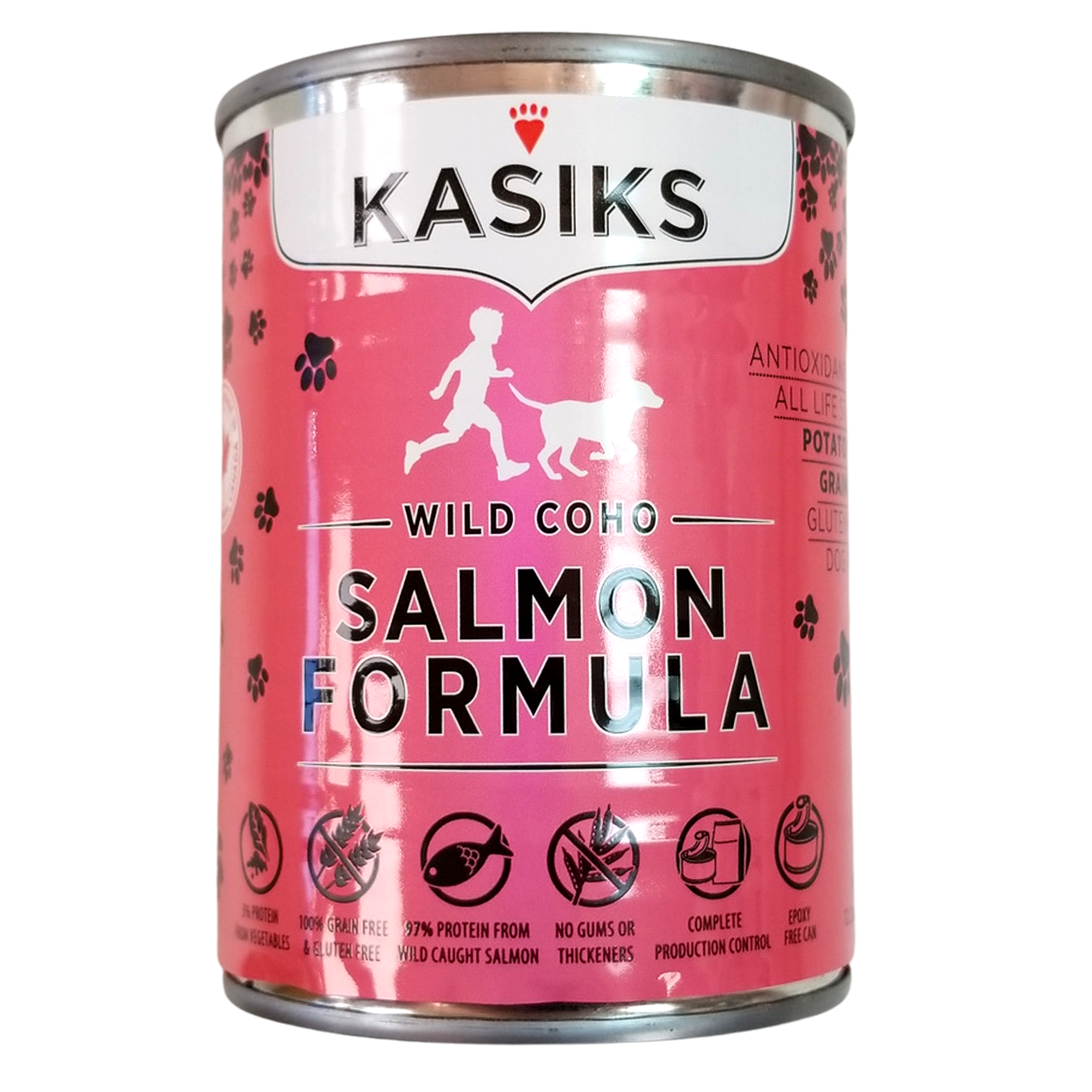 Kasiks Canned Dog Food, All Life Stages, Grain-Free, Wild Coho Salmon Formula, 12.2oz