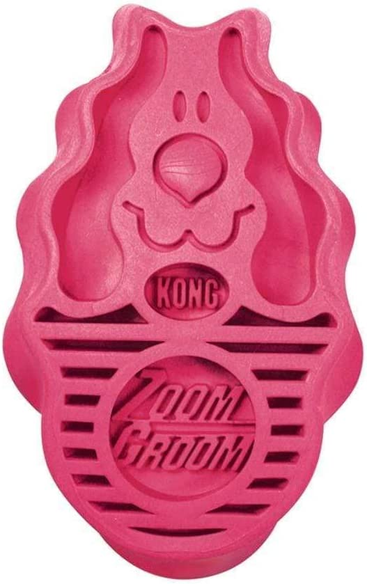 KONG Zoom Groom Dog Grooming Brush, Raspberry