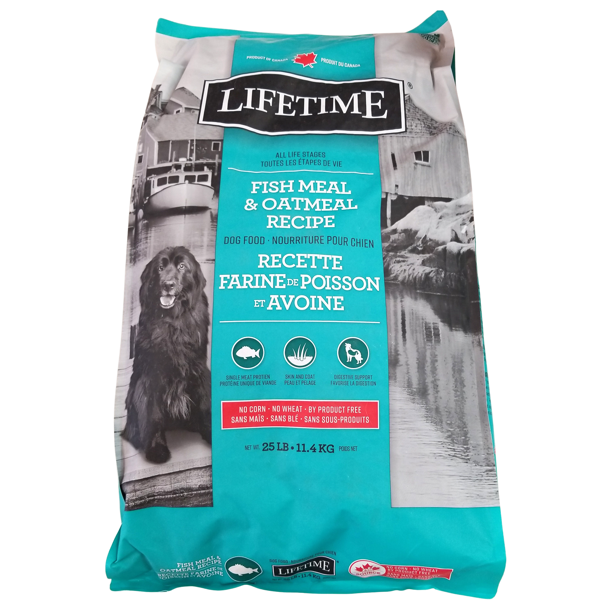 Lifetime Dog Food, All Life Stages, Fish & Oatmeal Recipe, 25lb