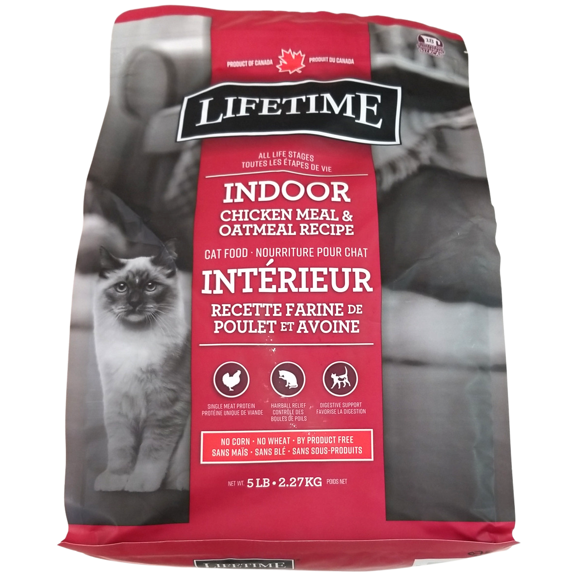 Lifetime Indoor Cat Food, Chicken & Oatmeal Recipe, 5lb