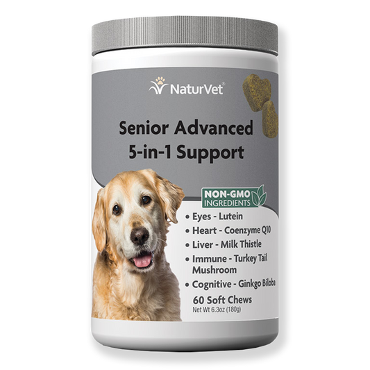 NaturVet Senior Advanced Support 5 en 1, 60 mastications douces (180 g)