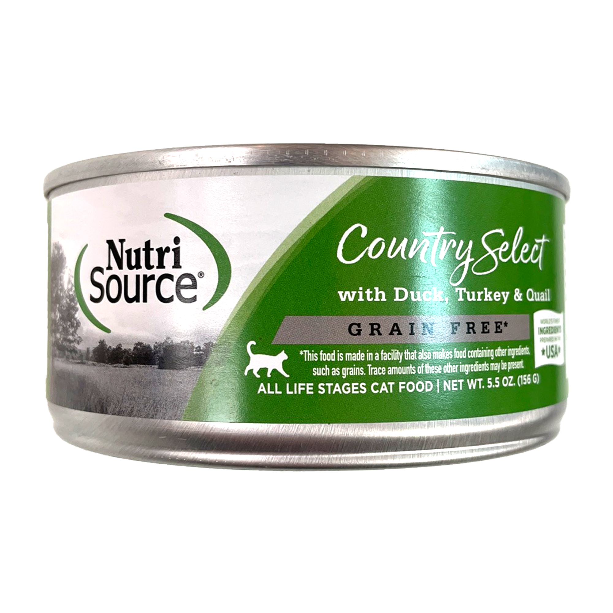 NutriSource Country Select Canned Cat Food, All Life Stages, Grain-Free, Duck Turkey & Quail, 5.5oz